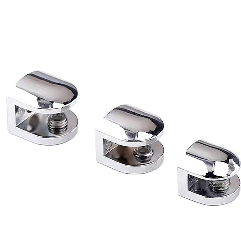 LINKCHO Zinc Alloy Fixed Glass Support Clips Wall Mount Glass Railing Handrail Kitchen Cabinet Partition Glass Clips Living Room