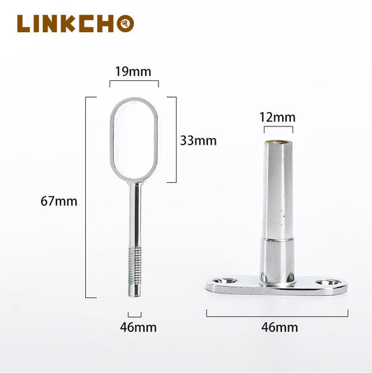 Adjustable LINKCHO YT-035 Wardrobe Clothes Rail Support Zinc Alloy Horizontal Bar Flange Seat Non-Detachable Strong Wardrobe