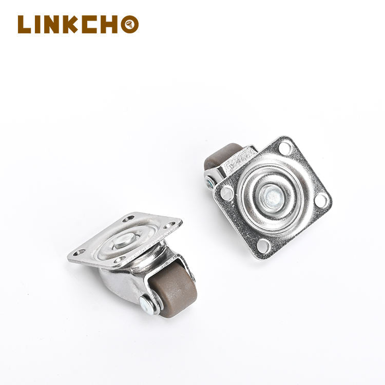 Modern Mini Swivel Casters Adhesive-backed Iron Wheels Silent Brake No-drill for Hospital Use Small Bathroom Living Room
