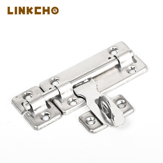 LINKCHO Security Door Locking Stainless Steel Latches with Flanged Left and Right Sides for Padlocking
