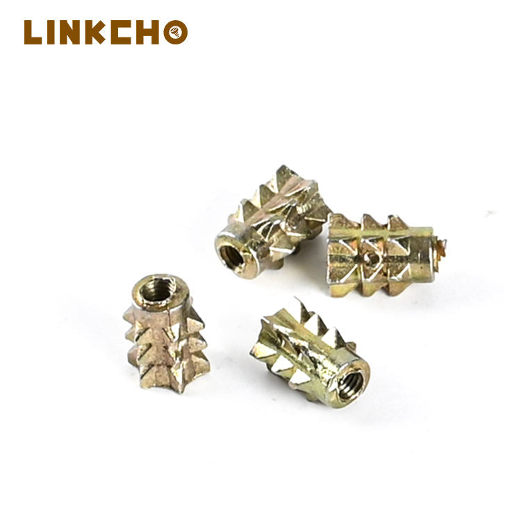 Wholesale Zinc Alloy M3-M8 Threaded Inserts Screw Thorn Nut Hexagon Socket Embedded for Wood Furniture No Medium Thor Nuts