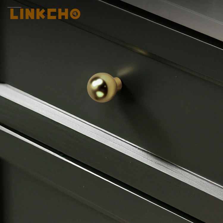 LINKCHO Single-hole Round Zinc Alloy Light Luxury Cabinet & Wardrobe Drawer Handles for Kitchen Bedroom Dresser-Durable