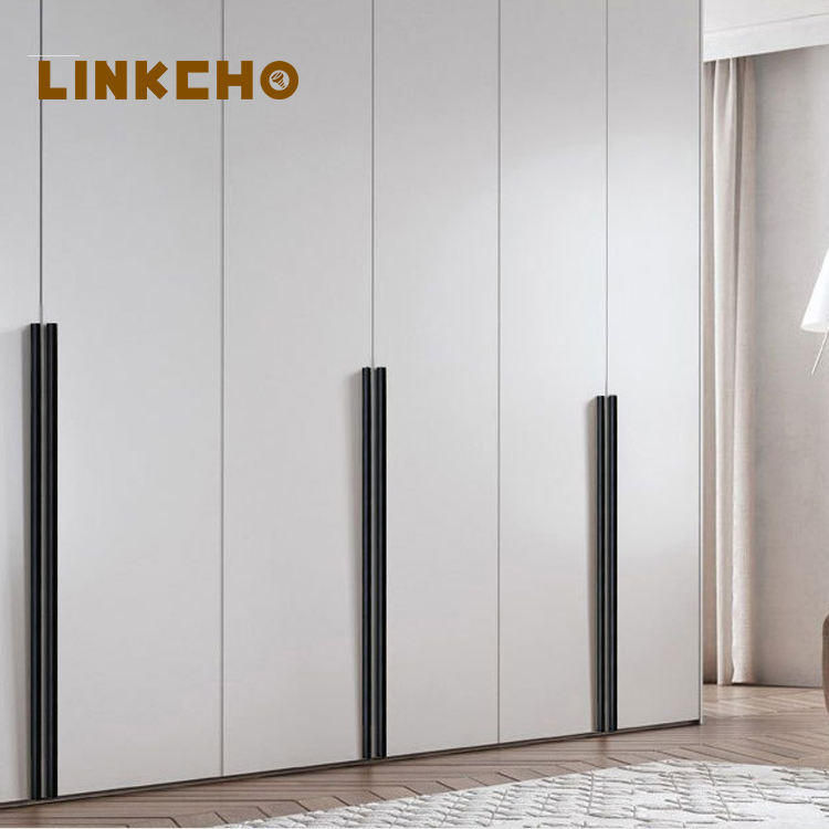 LINKCHO Wholesale T-shaped Black Wardrobe Door Handles Solid Drawer Handle and Cabinet Door Handles