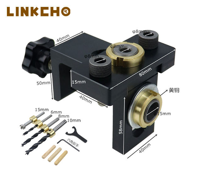 LINKCHO Adjustable 8/10/15 mm Plastic Drill Bit Guide Locator 3-in-1 DIY Carpentry Puncher Tools Kitchen Bathroom Customized OEM