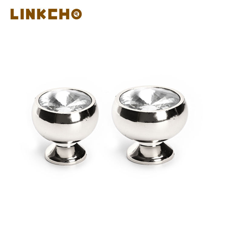 Light Luxury European Crystal Plastic Single Hole Drawer Handle Bedside Table Cabinet Small Handle Shoe Cabinet Door Handle