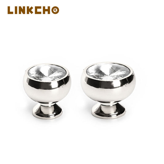 Light Luxury European Crystal Plastic Single Hole Drawer Handle Bedside Table Cabinet Small Handle Shoe Cabinet Door Handle