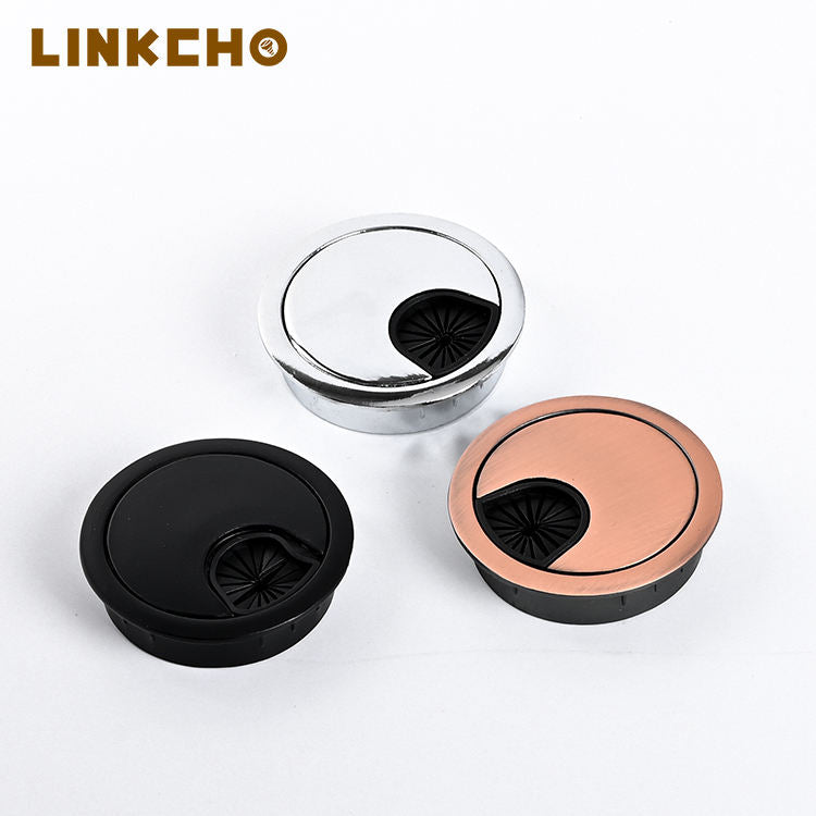 1.97In 2.6In 3.15In Diameter Zinc Alloy Desk Cord Wire Hole Table Round Cable Management Desk Hole Cover Power Grommet Boxs