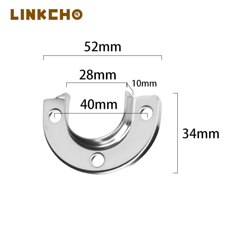 Crescent U-Shape Flange End Support Closet Rod Flange Circular Wardrobe Closet Flange Rod Bracket Holding Pipe Fittings Hardware