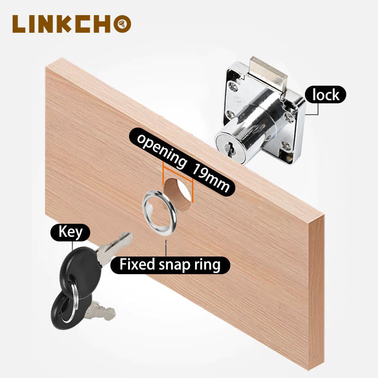LINKCHO Office Desk Drawer Locks Wardrobe Extension Locks Solid Locks for Bedside File Cabinets and Bookshelves