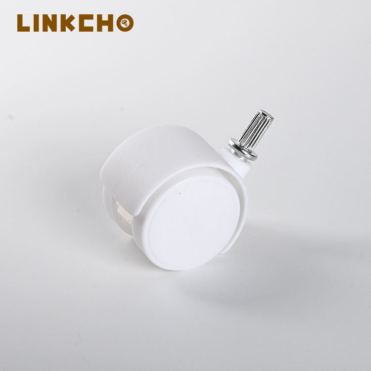 1.5 Inch 40mm White PP Silent Small Wheels Rack Universal Heavy Duty Plug-in Furniture Sofa Casters