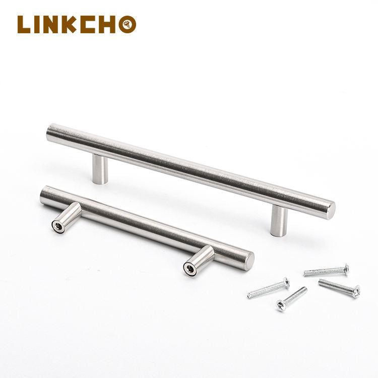 LINKCHO Stainless Steel T-shaped Double Hole Handle for Cabinets Wardrobes Dressers Bedroom Furniture for Kitchen & Bedroom Use