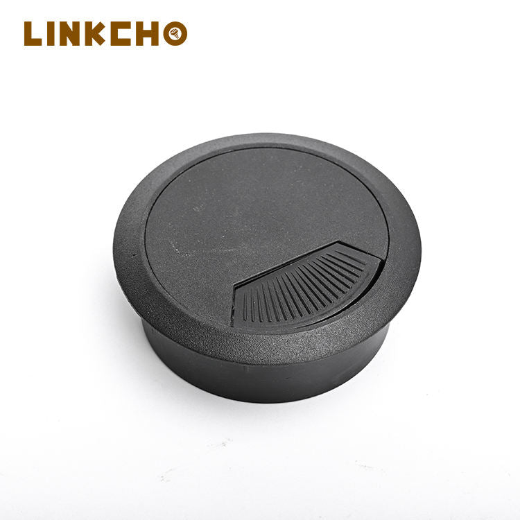 LINKCHO Modern Round Computer Desk Grommets Cable Hole Cover 60mm Plastic for Office Kitchen & Living Room