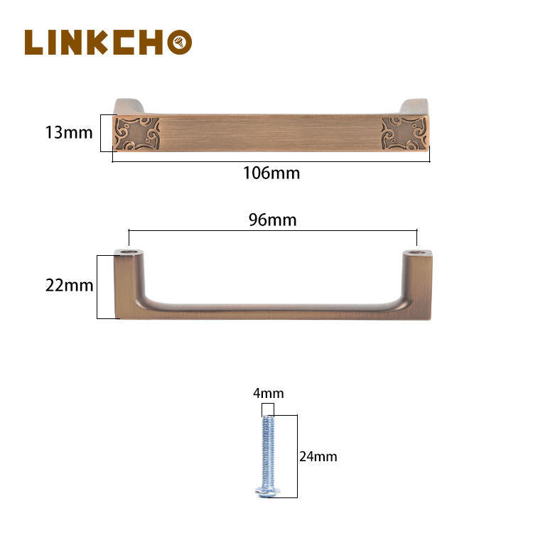 LINKCHO Zinc Alloy Chinese Style Furniture Handles for Wardrobe Cabinet Drawer Dresser Kitchen & Bedroom-High-quality Durable