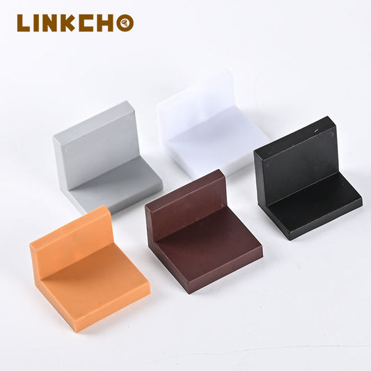 LINKCHO L-shape Plastic & Stainless Steel Wall Corner Brackets for Kitchen Cabinets White/Black/Brown/Beige/OEM Finish
