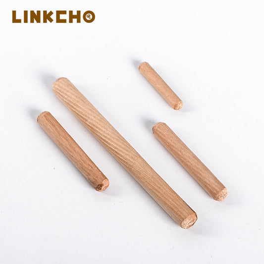 Furniture Eucalyptus Spiral Wood Plug Connector Threaded Wooden Dowel Rods Pins Dowel Straight Grooved Pins Connecting Fitting
