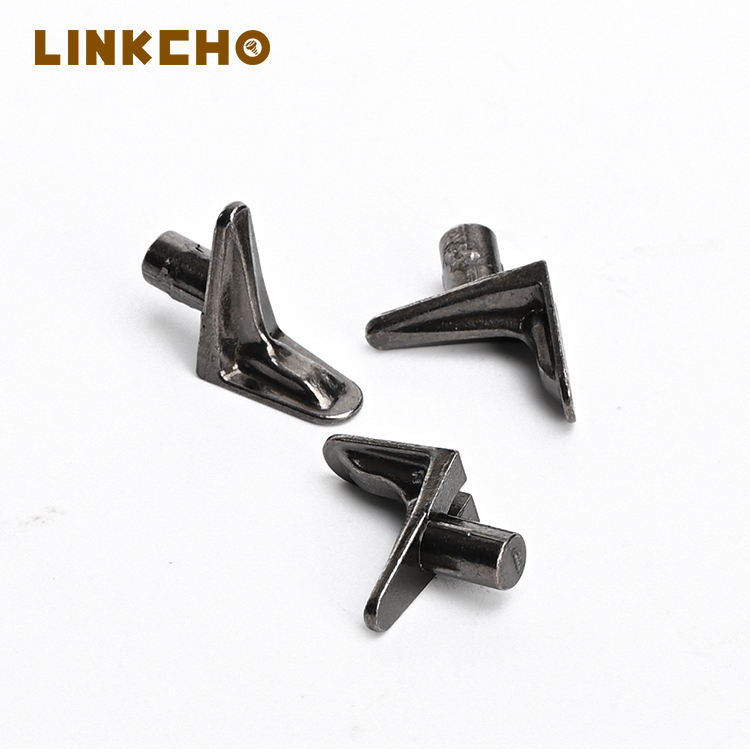 LINKCHO Wholesale Steel Zinc Alloy Plate Support Furniture Partition Supports Shelf Brackets Minimalist Gun Black Shelf Support