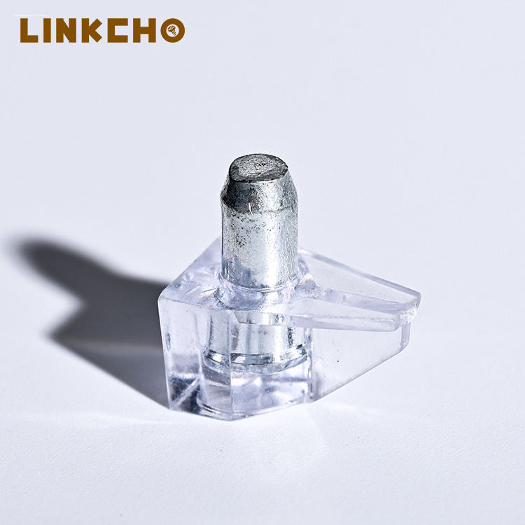 Furniture Hardware Transparent Plastic Pegs Metal Glass Shelf Support With Brackets Shelf Holders Pins for Cabinet Wood Shelves