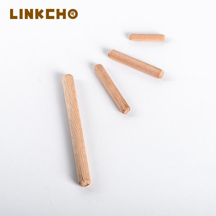 Furniture Eucalyptus Spiral Wood Plug Connector Threaded Wooden Dowel Rods Pins Dowel Straight Grooved Pins Connecting Fitting