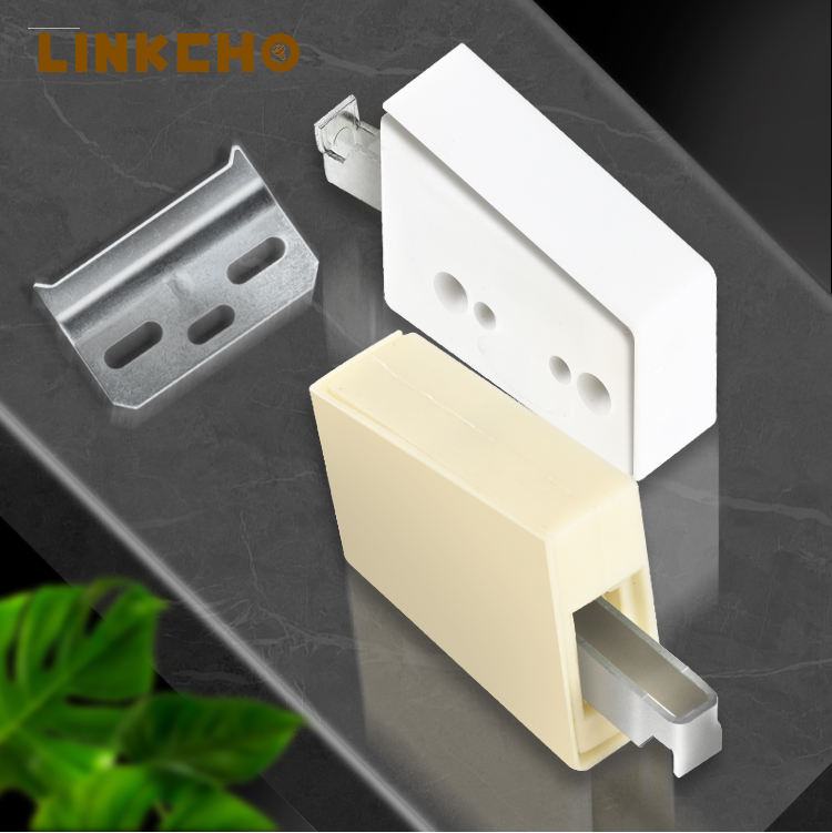LINKCHO Kitchen Hardware Cabinet Hanging Brackets Hanger Plastic for Furniture Hanging Code Cover Easy Installation