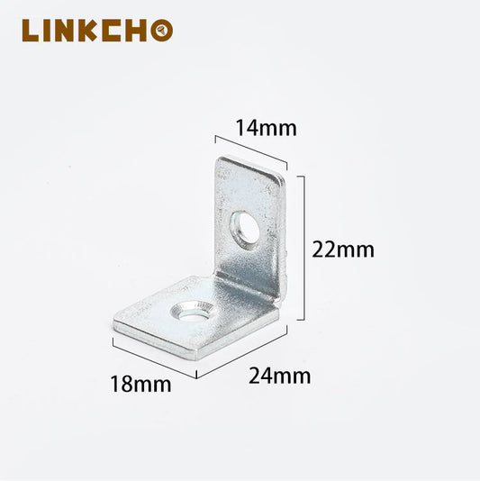 LINKCHO L Shaped Metal Corner Bracket for Wood Shelves Furniture Wardrobes Single-Side 90 Degree Zinc Angle Braces
