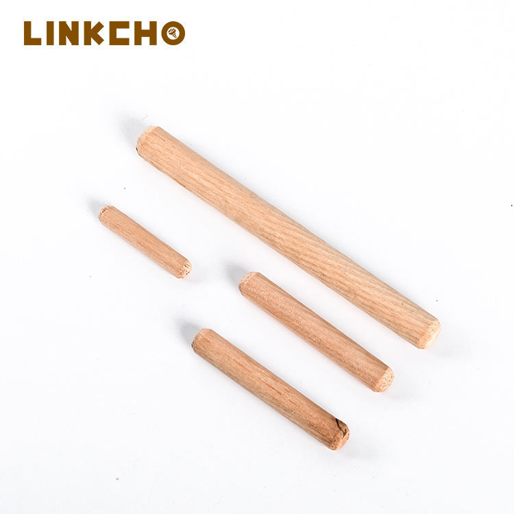 Furniture Eucalyptus Spiral Wood Plug Connector Threaded Wooden Dowel Rods Pins Dowel Straight Grooved Pins Connecting Fitting