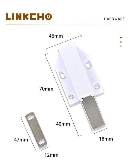 LINKCHO Push Open System Kitchen & Hotel Cabinet Door Damper Soft Close Bounce Buffer Plastic 70mm