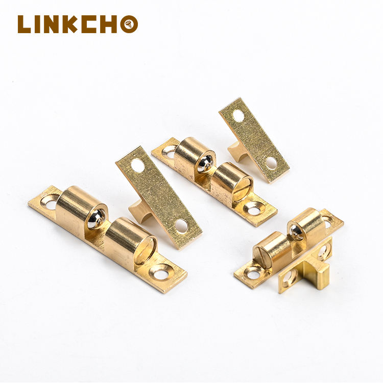 Solid Brass Cassette Door Bumper for Cupboard Wardrobe Cabinet Furniture Hardware Spring Ball Catch Door Closer Kitchen Bathroom
