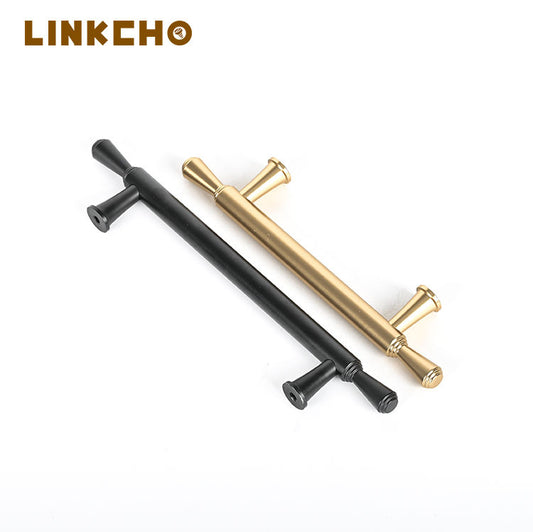 Modern Simple Solid Gold Brushed High-quality Durable Antirust Wardrobe Door Handles for Bedroom Dresser Cabinet Drawer Kitchen