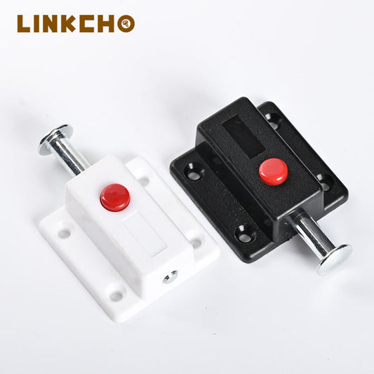 Plastic Door Bolts Latch Lock for Door Window Cabinet Latch Furniture Hardware Accessories Push to Open Button Switch Plug