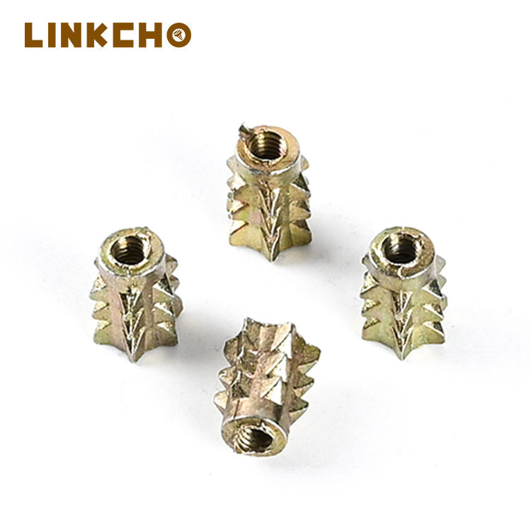 Wholesale Zinc Alloy M3-M8 Threaded Inserts Screw Thorn Nut Hexagon Socket Embedded for Wood Furniture No Medium Thor Nuts