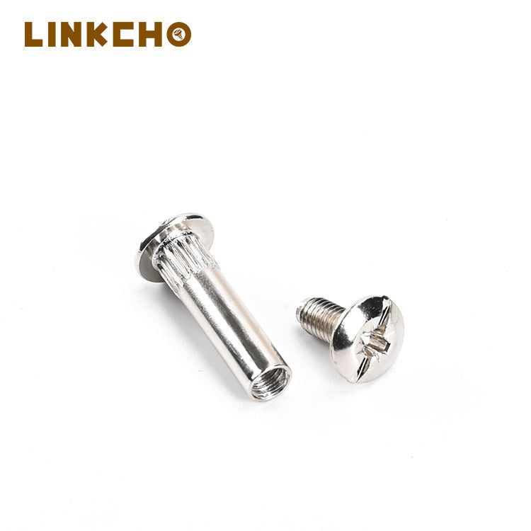 LINKCHO High Quality M13.5X32 ISO Standard Nickel Plated Chicago Rivet Locking Screws Flat Combination Screw Fasteners