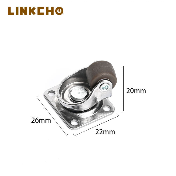 Modern Mini Swivel Casters Adhesive-backed Iron Wheels Silent Brake No-drill for Hospital Use Small Bathroom Living Room