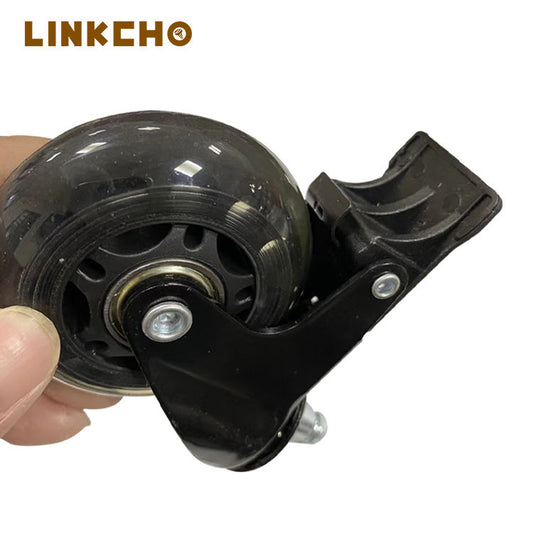 2.5/3 Inch PU Casters Luggage Plug-in Polished Wheel Wear Resistant Silent Transparent Universal for School Kitchen Furniture