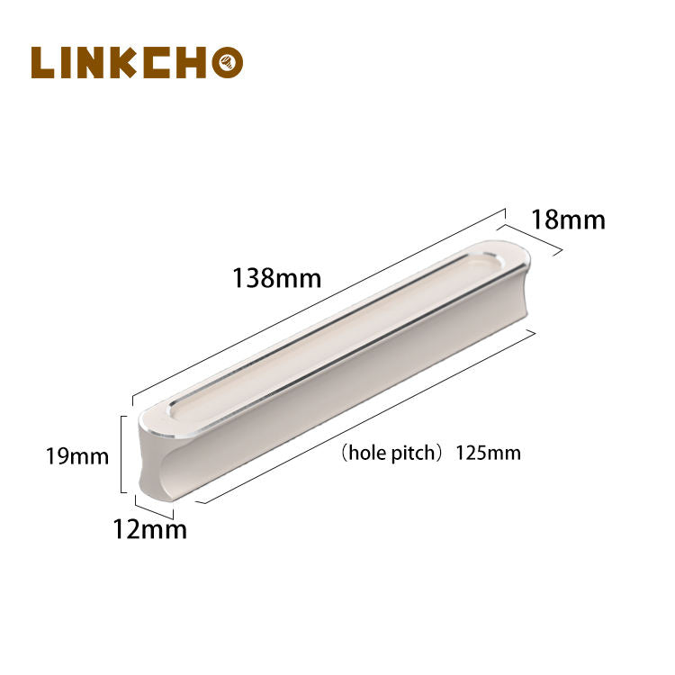 LINKCHO Modern Minimalist Aluminum Alloy Furniture Handles for Kitchen Hotel Use Oval Head Drawer Wardrobe Cabinet Door Handles