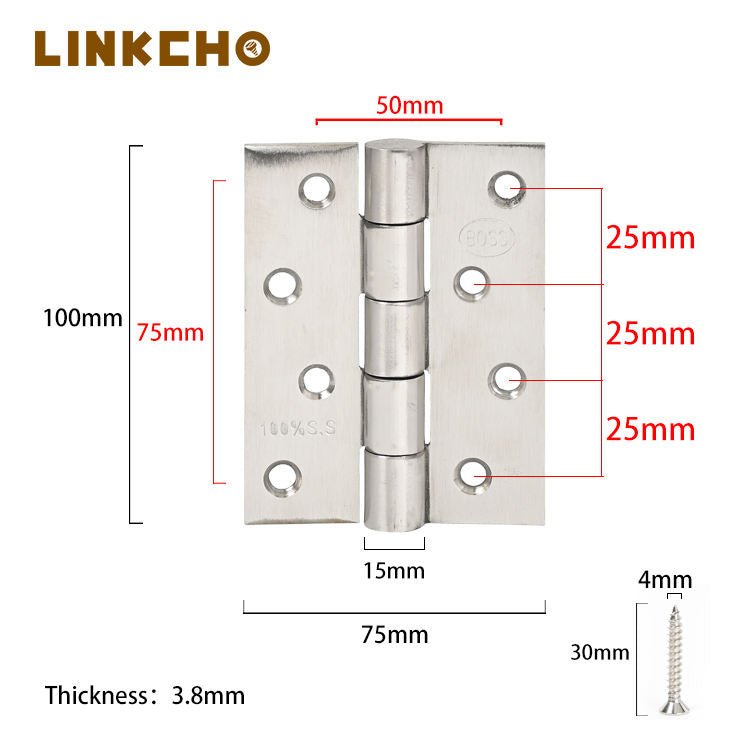 Wholesale High Quality 4 Inch 3.8mm Thick Stainless Steel 270 Degree Bearing Hinge for Bedroom Bathroom Wood Doors Contemporary