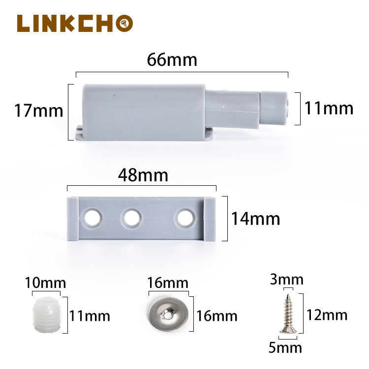 Plastic Damper Cupboard Rebound Device Invisible Push Door Touch Magnetic Anti-Noise Damping Buffer Push Open Hotel Kitchen