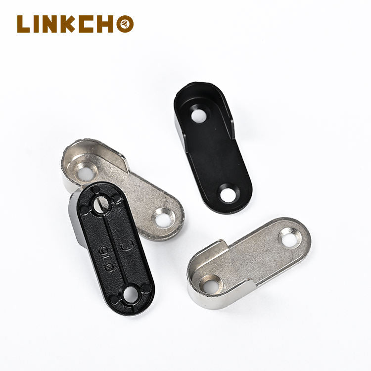 Furniture Hardware Wardrobe Accessories Zinc Alloy Oval Wardrobe Closet Hanging Rail End Brackets Rod Support Shelve Pins