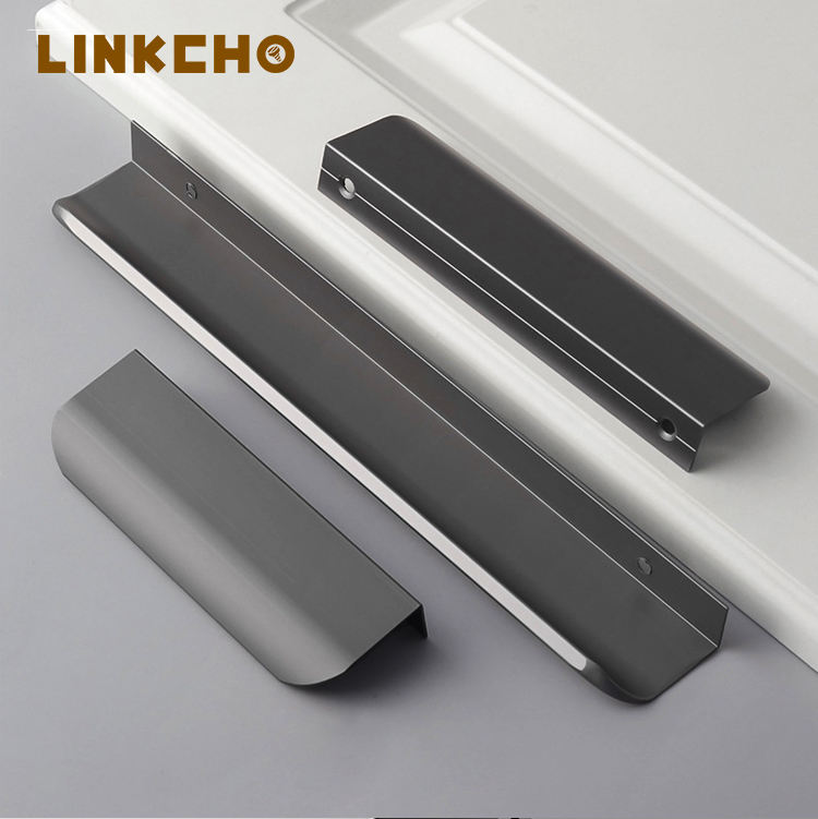 LINKCHO Invisible Drawer Handle Recessed Wardrobe Door Handle Minimalist Gold Cabinet Door Seam Side-mounted Long Handles