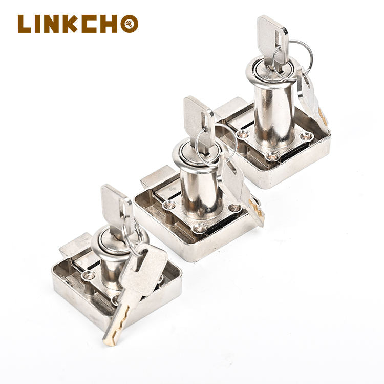 LINKCHO Modern Furniture Drawer & Cabinet Lock with Two Metal Keys Nickel Finish Durable for Hotel and School Use