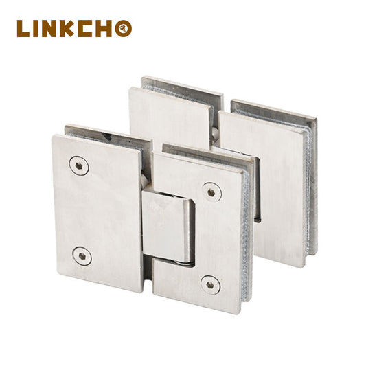 LINKCHO 304 Stainless Steel 90-degree Bathroom Bedroom Clip Shower Hinge for Frameless Glass Doors Easy Installation 3-Year