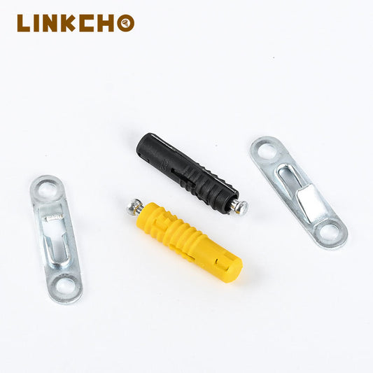 LINKCHO Cabinet Fastener Connectors Mini Fix Hidden Invisible Elastic Expansion Plastic Hardware Bolts 2-in-1 Shelf Bracket