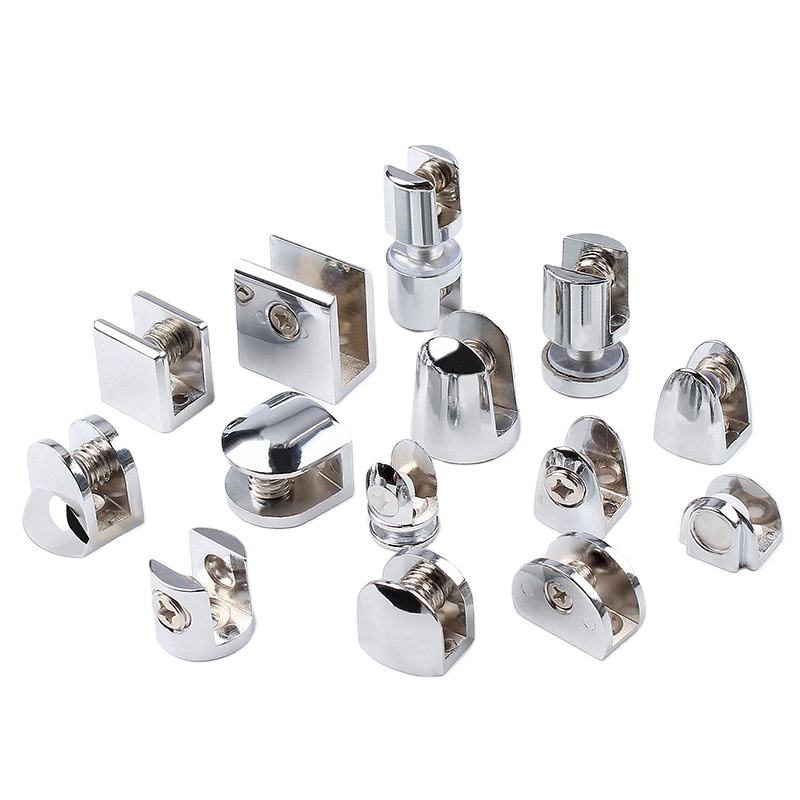 LINKCHO Zinc Alloy Fixed Glass Support Clips Wall Mount Glass Railing Handrail Kitchen Cabinet Partition Glass Clips Living Room