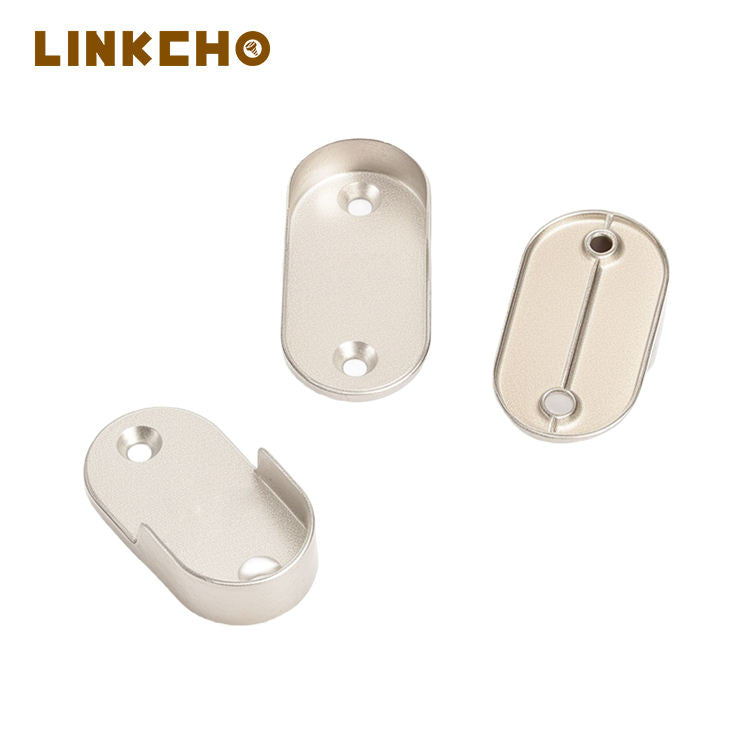 Widened Clothes Tube Support Die Casting U-shaped Flange Seat Wardrobe Flat Tube Hanging Clothes Rod Support Fixing Accessories
