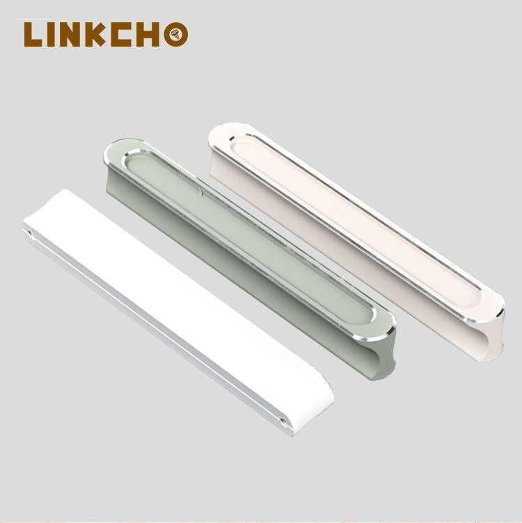 LINKCHO Modern Minimalist Aluminum Alloy Furniture Handles for Kitchen Hotel Use Oval Head Drawer Wardrobe Cabinet Door Handles