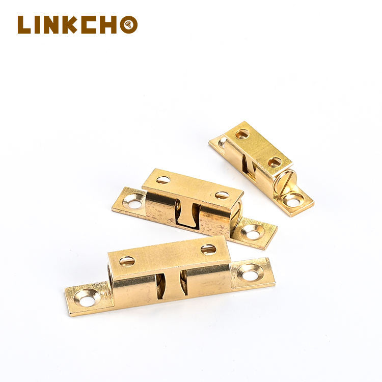 Solid Brass Cassette Door Bumper for Cupboard Wardrobe Cabinet Furniture Hardware Spring Ball Catch Door Closer Kitchen Bathroom
