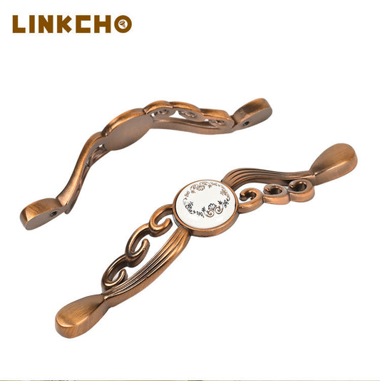 LINKCHO Retro Drawer Handles Cabinet and Wardrobe Door Handles Shoe Cabinet Handles Bookcase and TV Cabinet Double-hole Handles