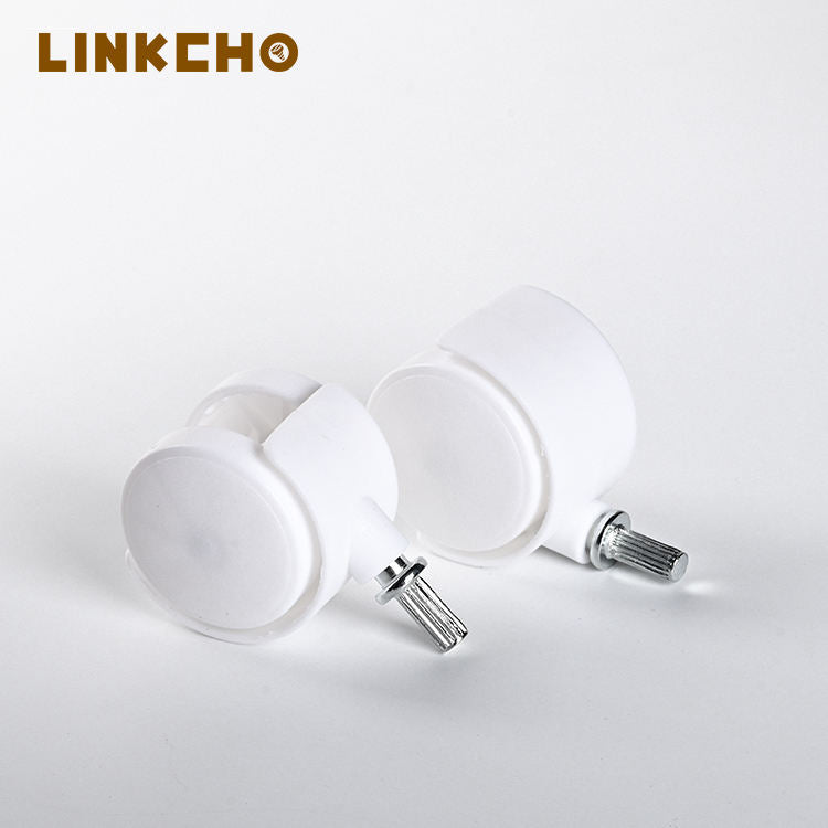 1.5 Inch 40mm White PP Silent Small Wheels Rack Universal Heavy Duty Plug-in Furniture Sofa Casters