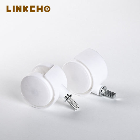1.5 Inch 40mm White PP Silent Small Wheels Rack Universal Heavy Duty Plug-in Furniture Sofa Casters