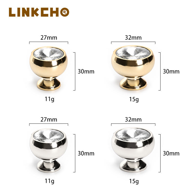 Light Luxury European Crystal Plastic Single Hole Drawer Handle Bedside Table Cabinet Small Handle Shoe Cabinet Door Handle