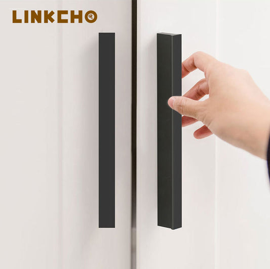LINKCHO Wholesale T-shaped Black Wardrobe Door Handles Solid Drawer Handle and Cabinet Door Handles